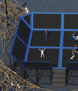 Kids Outdoor Climbing Frames Big Exercising Active Trampoline Park Equipment