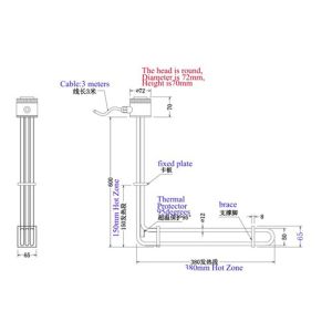 ISO9001 L Shaped Over The Side Heating Element 5KW