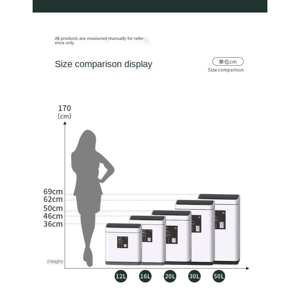 Living Room Home Kitchen Automatic Storage Bin with Lid Factory Wholesale Smart Sensor Stainless Steel Trash Can