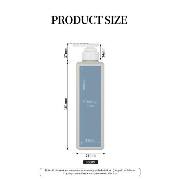 Square PET Cosmetic Lotion Bottle With Press Pump Cap Hot Stamping