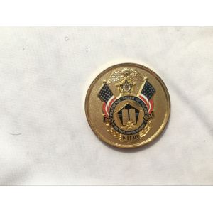 Customized gold plated antique old metal round challenge coin