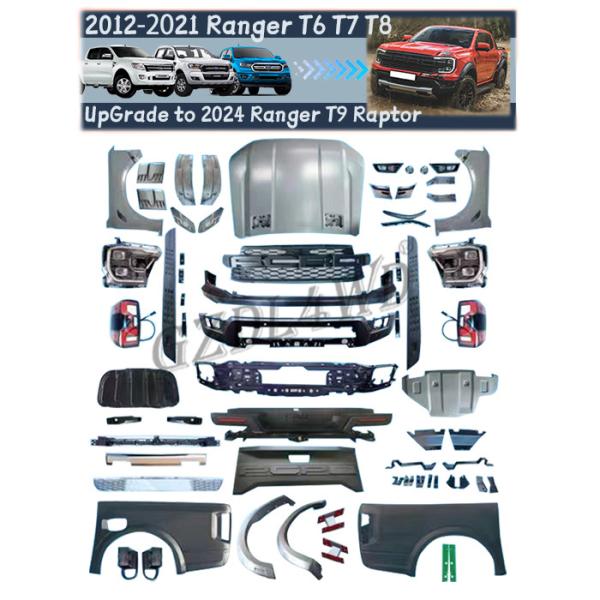 ABS Full Set Bodykit Car Body Systems For Ranger T6 T7 T8 Upgrade To T9 2022 Raptor Widebody With Side Step bumper