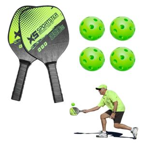 Pickleball Paddle Racket Set With Portable Carry Bag Wooden Racquet for For