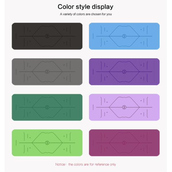 Non Slip Mat with Body Alignment Line. Best for Yoga, Pilates, Exercise, Workout, Bikram and Hot Yoga