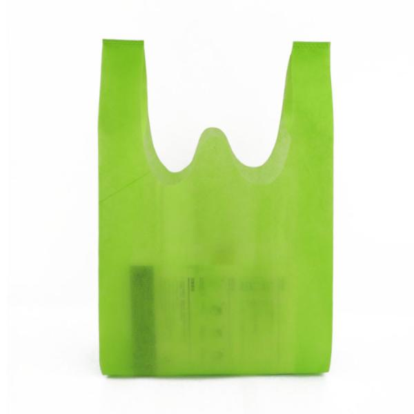 Buy Tote Handle Heat Transfer Non Woven T Shirt Bag Green Anti Pull at wholesale prices