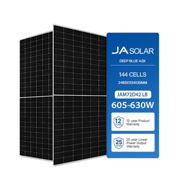 630W JA Solar JAM72D42 605-630/LB 144cell Mono 16BB N-type TOPCON Bifacial