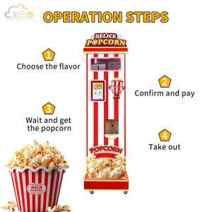 Quality 110V 220V Automatic Popcorn Vending Machine With 2 Minutes Dispensing Speed for sale