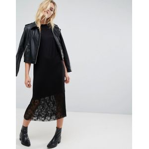 Newest Design Women Dress with Pleat Lace Hem