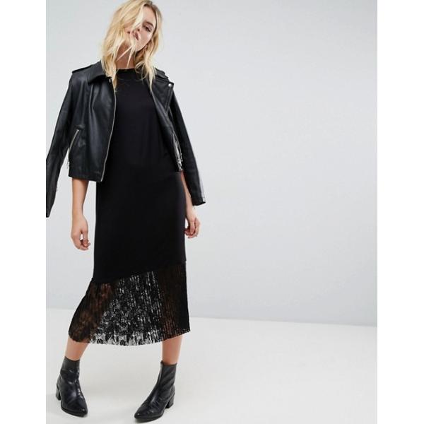 Newest Design Women Dress with Pleat Lace Hem