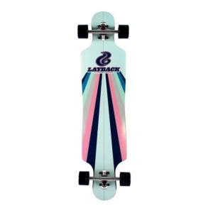 Layback Longboards Sunstripe Drop-Through White Longboard Complete Skateboard -