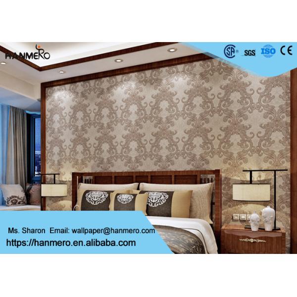 Washable Victorian Style Wallpaper For Living Room , Contemporary Damask