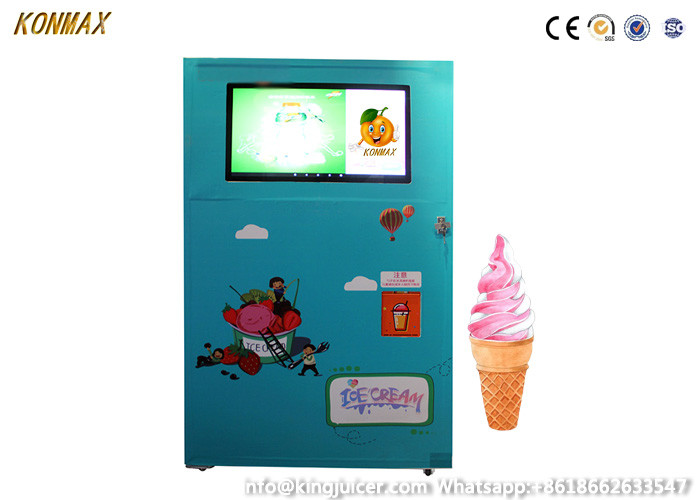 Quality Electronic Refrigeration Soft Ice Cream Vending Machine Automatic Cleaning for sale