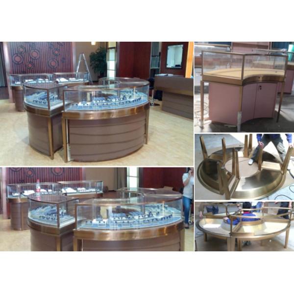 Elegant Design Countertop Jewelry Display Cases Stable Stainless Steel Frame