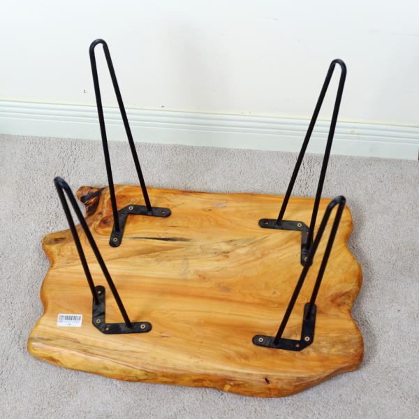 Knock Down Package Metal Feet 5mm Solid Wood Coffee Tables