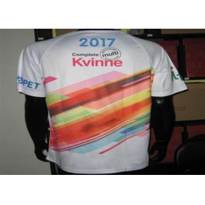Polyester White Running Custom Printed T Shirts With Sublimation Printing