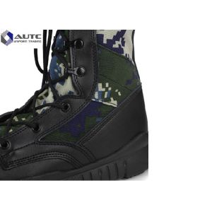 Current Comfortable Black Military Boots Camouflage Design Durable Sole