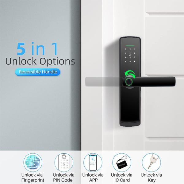 Electronic Fingerprint Smart Door Locks Automatic Locking 65mm For Home Office