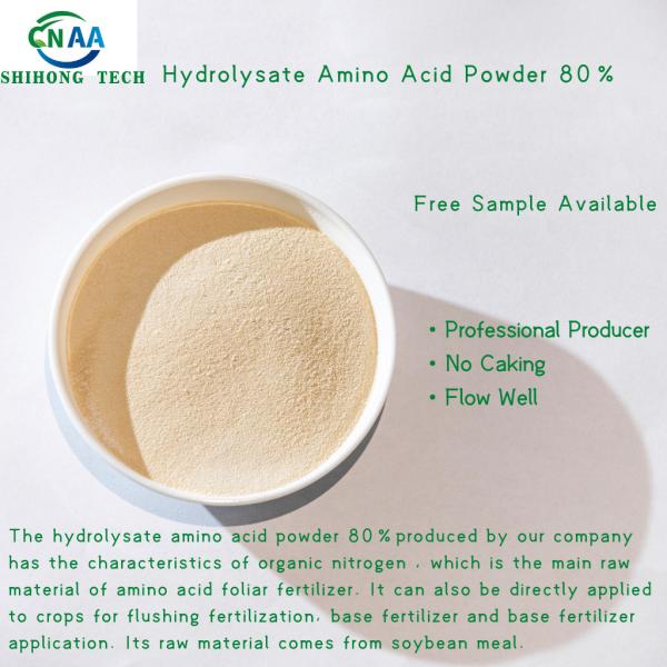 Hydrolysate Amino Acid Powder 80% With High Free Amino Acids Water Soluble Organic Foliar Fertilizer