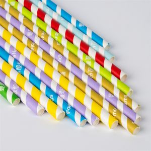 Smooth 5mm Biodegradable Paper Straw Eco Friendly