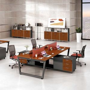 Modular Open Area Workstation Wooden Cubicle Workstation Desk