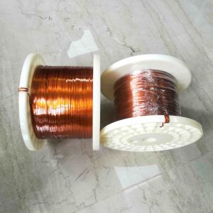 China Super Thin 0.3mm 0.2mm Enamelled Flat Copper Wire on sale