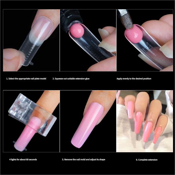 27 Styles Clear Dual Forms Stiletto Straight Square Nail Tips Finger UV Gel Nail Extension Mold Quick Building Gel Nail Form