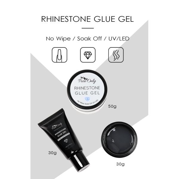 Pure Only Rhinestone Nail Gel Glue 3g Logo Customers' Logo No Label Foil Nail Glue Nail Art Adhesives Press on Nail