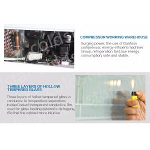 800L Upright Ice Cream Showcase Display Freezer