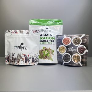 Smell Proof Printed Mylar Stand Up Pouches Zipper Tea Packaging Bag