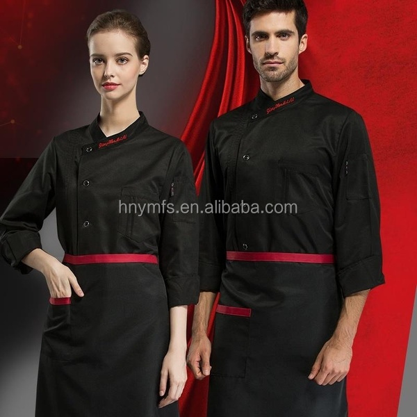 Hot Fashion Chef Uniform Pure Color Restaurant Bar Uniforms Chef Jacket for Hotel