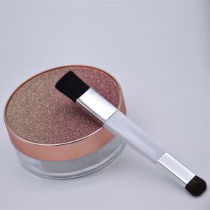 eye shadow integrated aluminum ferrite plastic handle flat brush