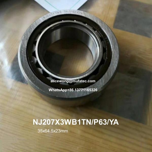 NJ207X3WB1TN/P63/YA Automotive Gearbox Bearings 35x64.5x23mm Cylindrical Roller Bearings