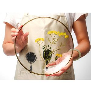 Household Exquisite Printed Hammer Grain Glass Tableware