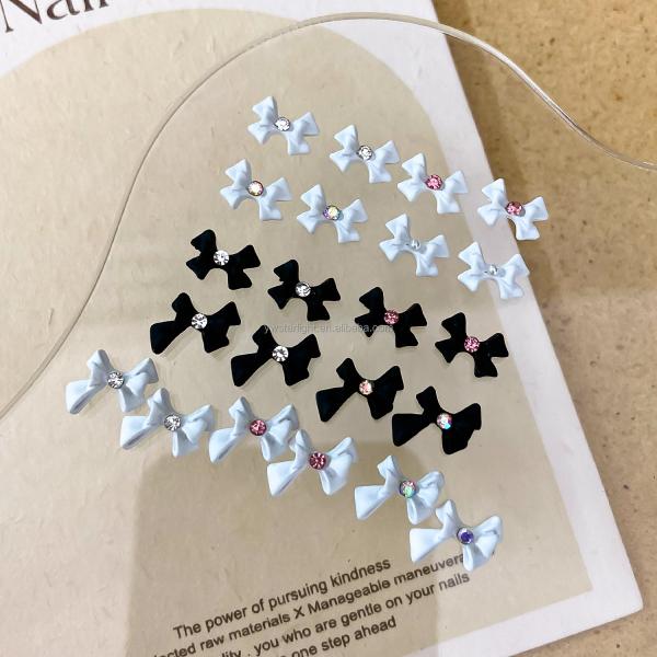 Nail art Charms Accessories colorful frosted 3d nail art bow Beauty nail Art Decorations