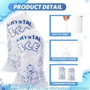 Ice Bags for Ice Machine, Heavy-Duty Reusable Ice Cube Bags, Portable Storage