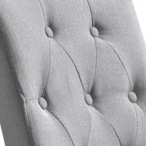 Tomile Gray Tufted Dining Chairs Set Of 2 / Upholstery Fabric Dining Chairs