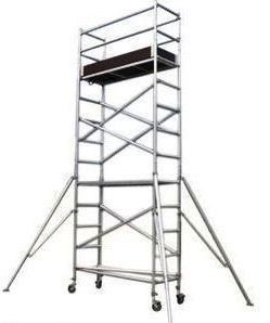 Silver Color Aluminum Mobile Scaffolding Tower For Construction / Decoration