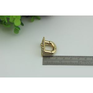 Wholesale high quality lady bag lock light gold metal twist turn decorative lock