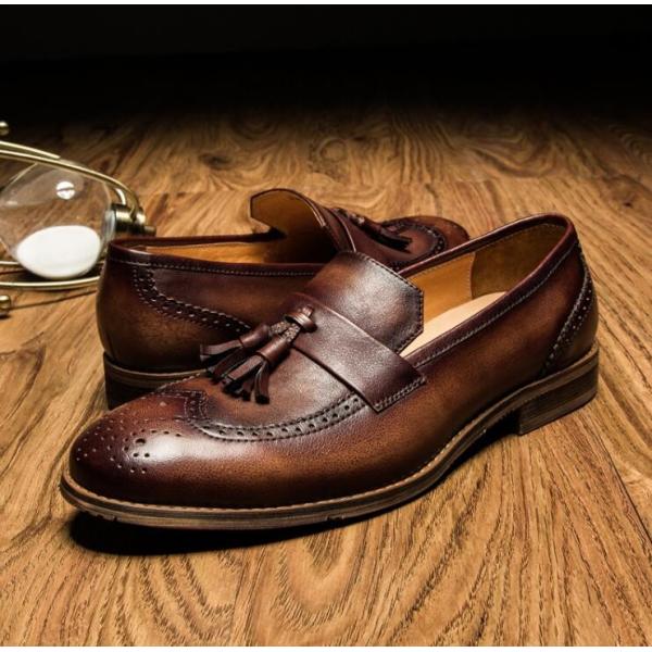 Sample Available Mens Leather Loafers Autumn Woven Leather Slip On Shoes for Party