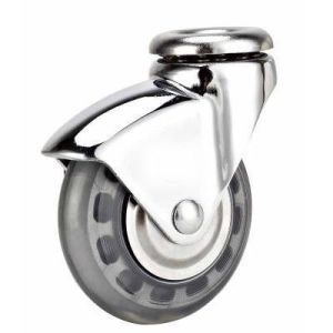 China 05-Transparent caster 75mm bolt hole transparent PU caster on sale