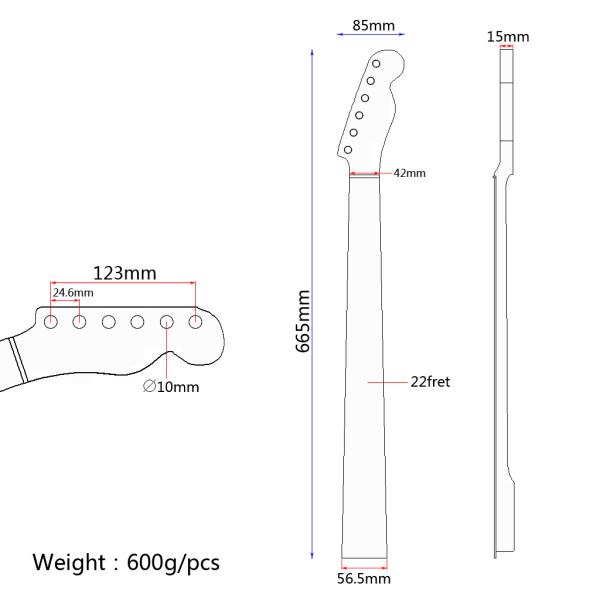 Length 665MM Replacement Guitar Neck For Fender TL Tele Guitar