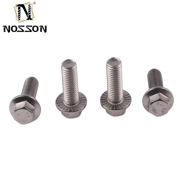 Black Oxide SCM 435 Alloy Steel Grade 5 UNC Hex Head Serrated Flange Bolt with DIN Standard Grade A2-70/A4-80/304/316