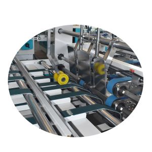 Cardboard Carton Pasting Machine For Box Folding Gluing Making