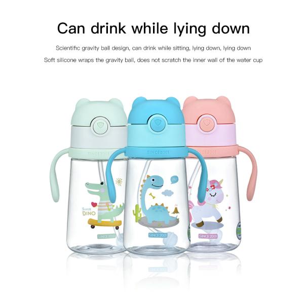 OKADI New Design BPA Free Trittan Carton Custom Plastic Kids Water Bottle, Non Spill Plastic Water Cups With Straw