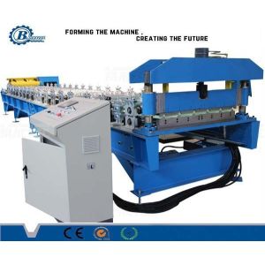 Quality Color Coated Steel Roof Panel Roll Forming Machine With Hydraulic System for sale