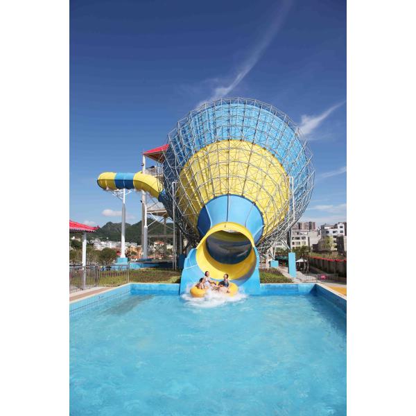 Tornado Large Fiberglass Water Slides , 720 Riders Per Hour Capacity of Water Park