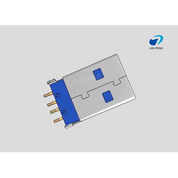 3.0 USB connector 4PIN AF SMT BLUE BOTH SIDES FIXED PIN IS STRAIGHT FOOT Gold