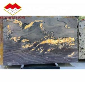 Polished Purple Marble Stone Big Slab Dining Table Top for Modern Bedroom Hall