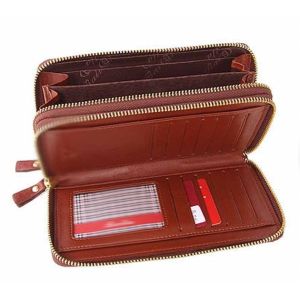 Quality Custom 2 main zipper compartments leather clutch bag, Leather Briefcases for sale