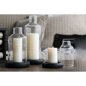 Tall Glass Candlestick Holders Clear White Simple Design Eco - Friendly